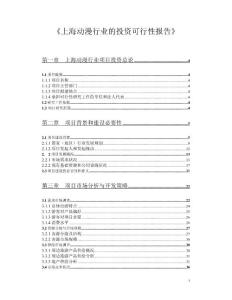 上海动漫行业的投资可行性报告