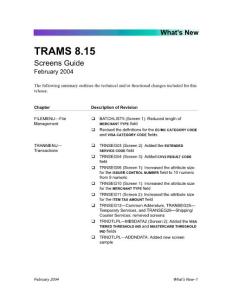 VisionPlus trm Trm8Sc  Screens Guide