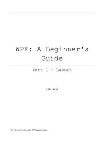 WPF - A Beginner´s Guide