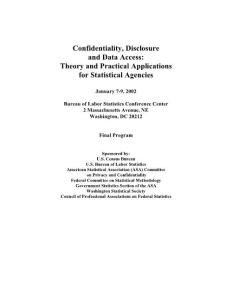 Confidentiality, Disclosure and Data Access: Theory and Practical Applications for Statistical Agencies