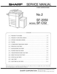 夏普SF-2050 SF-C52复印机维修手册