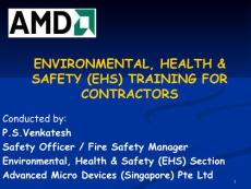 供应商EHS培训PPT  Contractor EHS Training(AMD)