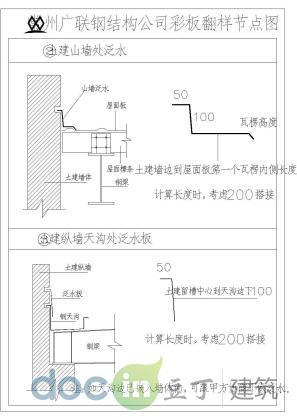 某地区彩板包边,泛水,门窗包边标准图