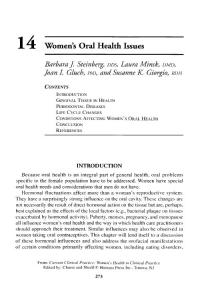 Women&acute;s Oral Health Issues