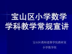 宝山区小学数学学科教学常规宣讲