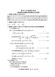 濮阳市2009届高三4月模拟试题理科数学答案