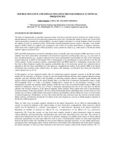 Double-negative and single-negative metamaterials at optical frequencies