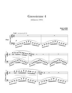 萨蒂 玄秘曲 第4首 Gnossienne 4 Satie钢琴谱