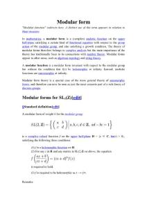Modular form in wiki