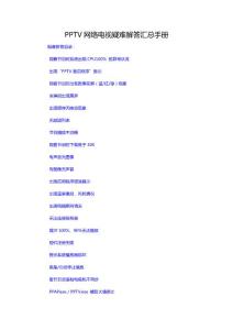 PPTV網(wǎng)絡電視疑難解答匯總手冊