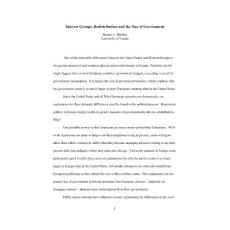 The Interest Groups, Redistribution and the Size of - Interest