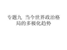 历史：专题九《当今世界政治格局的多极化趋势》课件（人民版必修一）