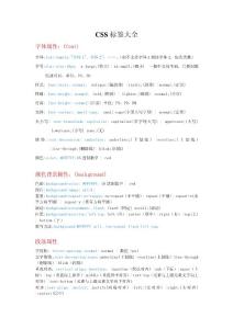 CSS標(biāo)簽 屬性大全 精簡 精華