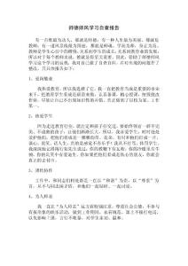 師德師風(fēng)學(xué)習(xí)自查整改報(bào)告