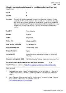 3400 Check a four stroke petrol engine for condition …：3400檢查一四沖程汽油發(fā)動機(jī)的條件…