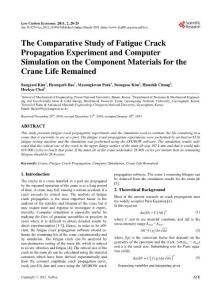 疲劳裂纹扩展试验的比较研究和计算机模拟起重机的组成材料的使用寿命