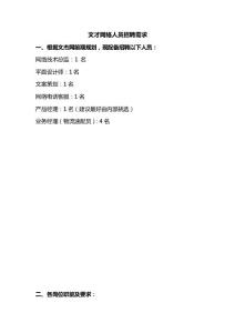 人員招聘需求