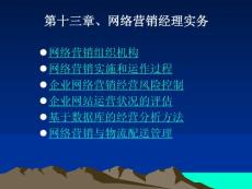 第十三章   网络营销经理实务