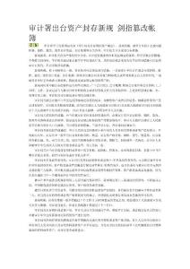 審計(jì)署出臺(tái)資產(chǎn)封存新規(guī) 劍指篡改帳簿