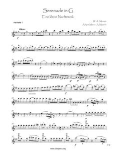 莫扎特，W.A.-Serenede光525小夜曲，第一和第二部分[Clarinet_Institute] Mozart Nachtmusik Cl4