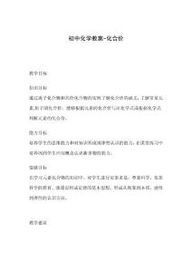 初中化学教案-化合价