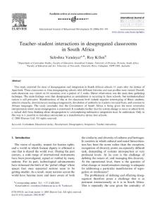 2006Teacher–student interactions in desegregated classrooms in South Africa
