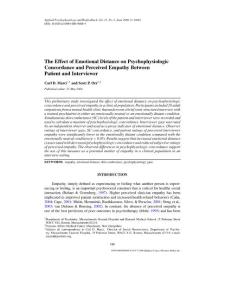 2006The Effect of Emotional Distance on Psychophysiologic Concordance and Perceived Empathy Between Patient and Interviewer.