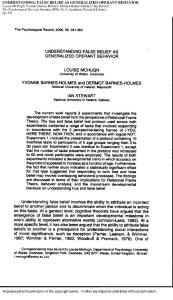 2006UNDERSTANDING FALSE BELIEF AS GENERALIZED OPERANT BEHAVIOR