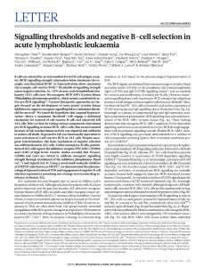[PDF] Signalling thresholds and negative B-cell selection in acute lymphoblastic leukaemia