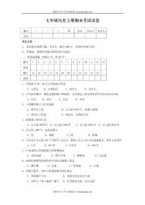 ((人教版))[[初一历史试题]]七年级历史上册期末检测试题(3份)