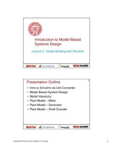 Lecture 2 Introduction to Simulink