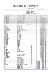 陵水县2015年04月阿酷信息价