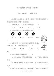 初三数学模拟考试试题（附答案）