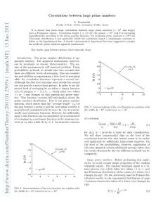 201101.2595v1 Correlations between large prime numbers