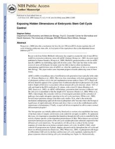 【miRNA 研究】Exposing Hidden Dimensions of Embryonic Stem Cell Cycle Control