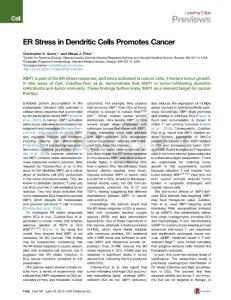 [PDF] ER Stress in Dendritic Cells Promotes Cancer