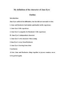 My definition of the character of Jane Eyre