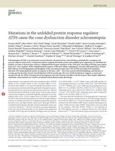 Mutations in the unfolded protein response regulator ATF6 cause the cone dysfunction disorder achromatopsia