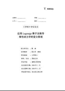 应用Lagrange乘子法推导弹性动力学的变分原理