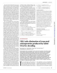 [PDF] CRL2 aids elimination of truncated selenoproteins produced by failed UGA_Sec decoding