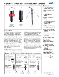 515 Rotor-X Paddlewheel Flow Sensors