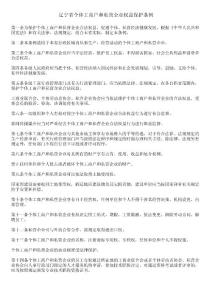 辽宁省个体工商户和私营企业权益保护条例