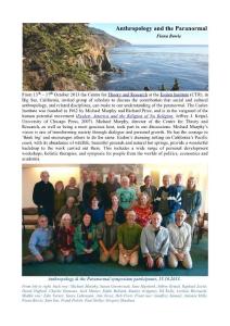 Anthropology and the Paranormal