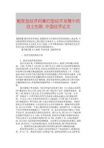 【精品論文】粗放型經(jīng)濟(jì)向集約型經(jīng)濟(jì)發(fā)展中的自主創(chuàng)新■中國經(jīng)濟(jì)論文■767