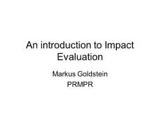 An introduction to Impact Evaluation
