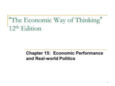 经济学的思维方式课件 CH15 Economic Performance and Real-world Politics
