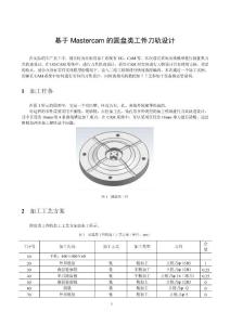 基于Mastercam的圓盤類工件刀軌設計