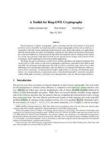 A Toolkit for Ring-LWE Cryptography