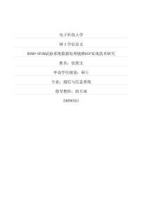 mimo-ofdm試驗系統數據處理鏈路dsp實現技術研究