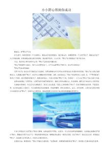 小小野心幫助你成功